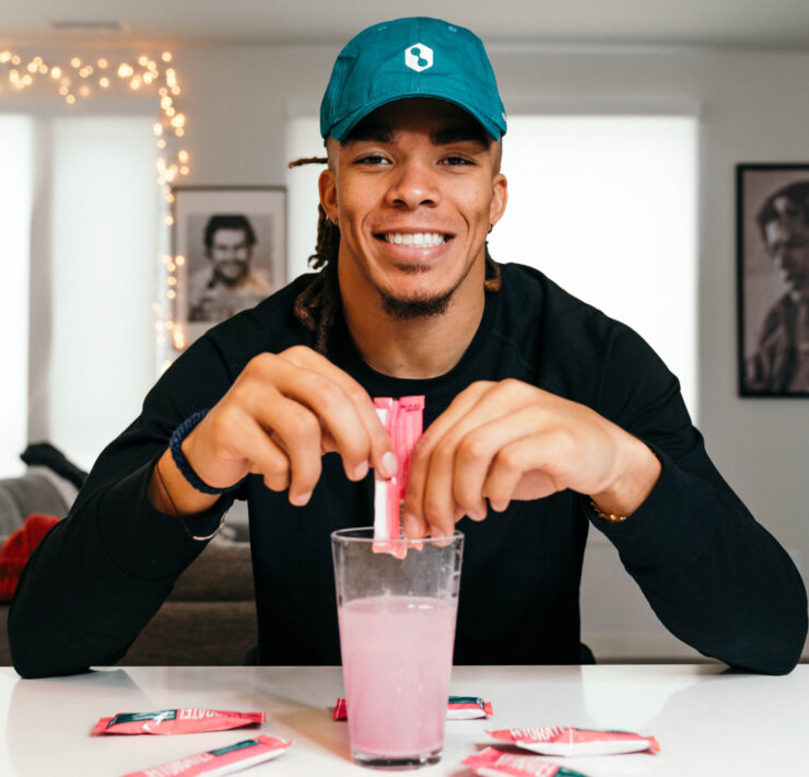 Chase Claypool with the Hydration Replenisher