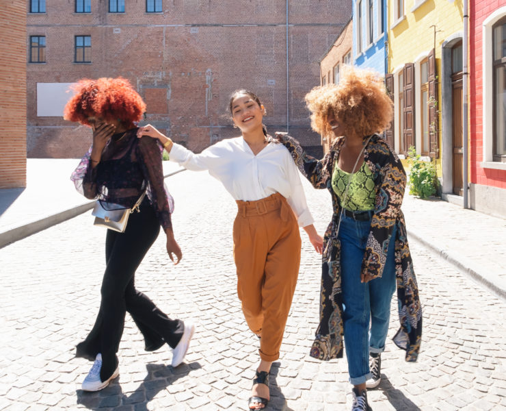 Gen Z friends looking happy