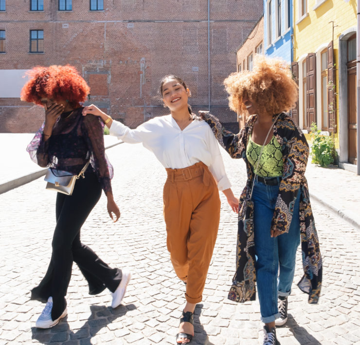 Gen Z friends looking happy